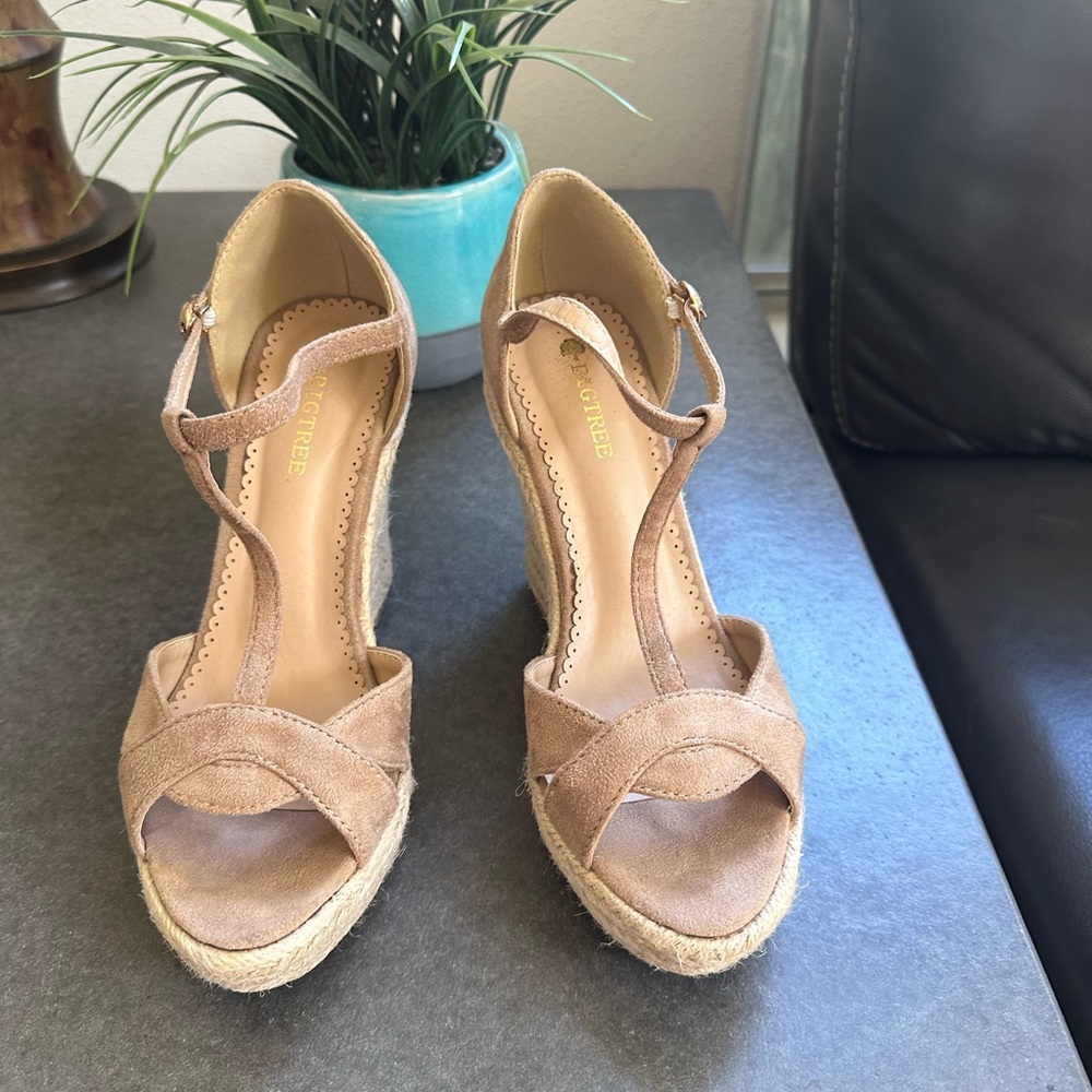 Wedge suede shoes